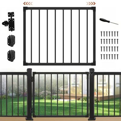 KWDOBUUS Deck Fence Gate Kit Outdoor,38" H x 48" W Adjustable Width Gates