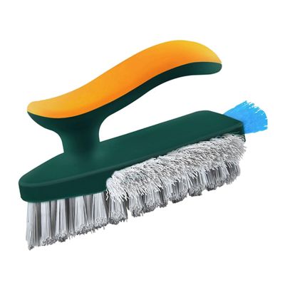 Sakuo Heavy Duty Multifunctional Crevice Cleaning Brush for Bathroom and Kitchen Ergonomic Handheld Scrubber for Grout Tiles and Narrow Gaps Home Accessory in Dark Green