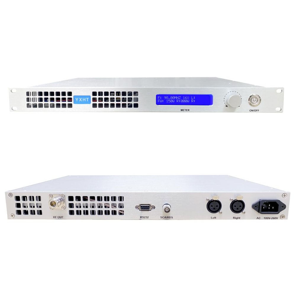 200W Low Power FM Transmitter for Church, Long Range 200watt Professional Commercial FM Radio Broadcast Transmitter for Radio Station, Church, Parking Lot,Campus