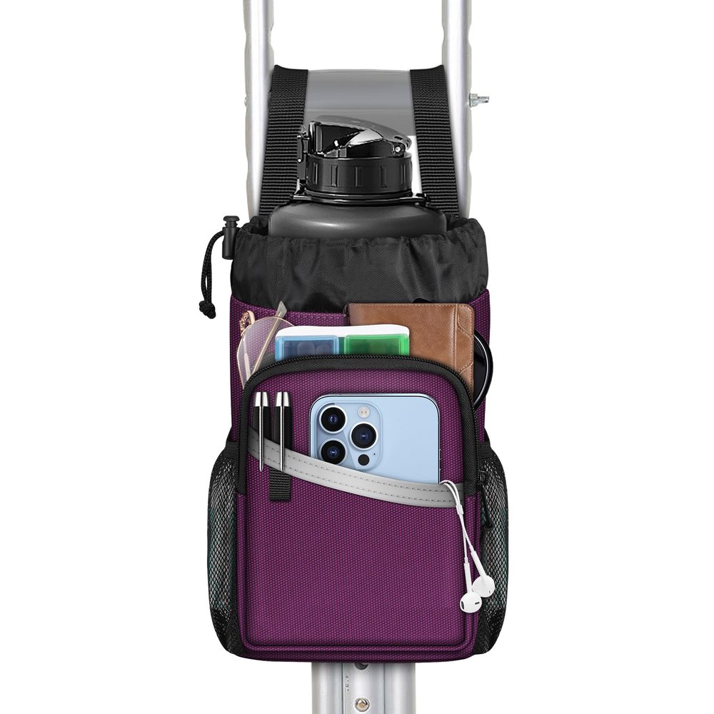 FINPAC Crutch Accessories Bag, Water-Resistant Storage Organizer Tote Bag