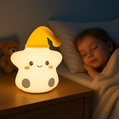 ILLIYIN Versatile Indoor/Outdoor LED 3 Light Mode USB Rechargeable Adorable Squishy Bao Bun Dumpling Flat Surface Light (Cloud Flat)