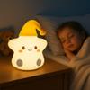 ILLIYIN Versatile Indoor/Outdoor LED 3 Light Mode USB Rechargeable Adorable Squishy Bao Bun Dumpling Flat Surface Light (Cloud Flat) view 1