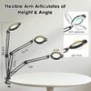 MEIAOELEC 12X Magnifying Glass with Light and Stand Hands Free, Long Swing Arm Desk Magnifying Light with Clamp for Close Work, Dimmable Lighted Magnifier Lamp for Soldering Craft Jewelry Bench Sewing view 3