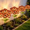 ANGMLN Solar Garden Lights 4 Pack 24 Solar Red Sunflower Lights view 1