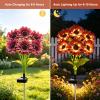 ANGMLN Solar Garden Lights 4 Pack 24 Solar Red Sunflower Lights view 2