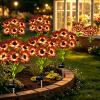ANGMLN Solar Garden Lights 4 Pack 24 Solar Red Sunflower Lights view 3