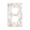 Printing Outlet Covers Gang Duplex Light Switch Cover Wall Plate for Bathroom Kitchen Decor (White Marble) view 1