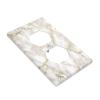 Printing Outlet Covers Gang Duplex Light Switch Cover Wall Plate for Bathroom Kitchen Decor (White Marble) view 4