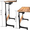 Rolling Overbed Laptop Desk with 180 Tilt -Adjustable Bedside Table for Work, Dining & Study (Oak Finish) view 2