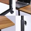 Rolling Overbed Laptop Desk with 180 Tilt -Adjustable Bedside Table for Work, Dining & Study (Oak Finish) view 4