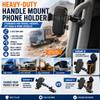 WYMZF Heavy Duty Truck Phone Holder for Ford Transit Low Roof Cargo Van 2022-Present, Handle Clamp Mount Cell Phone Holder with Adjustable Arm for Semi Truck Pickup Excavator Bus RV view 4