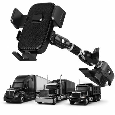 WYMZF Heavy Duty Truck Phone Holder for Ford Transit High Roof Cargo Van 2015-2019, Handle Clamp Mount Cell Phone Holder with Adjustable Arm for Semi Truck Pickup Excavator Bus RV