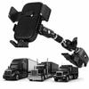 WYMZF Heavy Duty Truck Phone Holder for GMC Savana Cargo Van 2017-2021, Handle Clamp Mount Cell Phone Holder with Adjustable Arm for Semi Truck Pickup Excavator Bus RV,Dual-Arm Long PH view 1