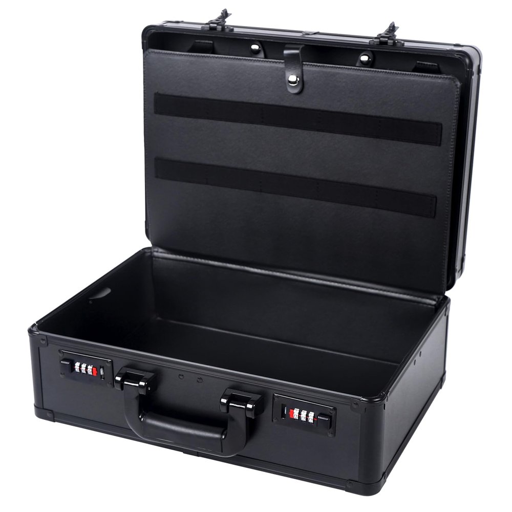 Professional Barber Case with PU Handle, Portable Hair Kit Tool Box Aluminum Organizer, Large Tool Kits Storage, Hard Travel Suitcase for Beauty Salon Makeup Hairdresser