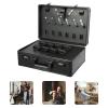 Professional Barber Case with PU Handle, Portable Hair Kit Tool Box Aluminum Organizer, Large Tool Kits Storage, Hard Travel Suitcase for Beauty Salon Makeup Hairdresser view 4