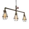 Industrial Vintage Retro Linear Pipe Designed Chandelier - RUNNUP 28'' Wide Edison Metal Hanging Ceiling Light Rustic Pendant Light Metal Cage Island Light Fixture Black Finish with 3 Lights view 1