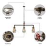 Industrial Vintage Retro Linear Pipe Designed Chandelier - RUNNUP 28'' Wide Edison Metal Hanging Ceiling Light Rustic Pendant Light Metal Cage Island Light Fixture Black Finish with 3 Lights view 2