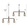 Industrial Vintage Retro Linear Pipe Designed Chandelier - RUNNUP 28'' Wide Edison Metal Hanging Ceiling Light Rustic Pendant Light Metal Cage Island Light Fixture Black Finish with 3 Lights view 3