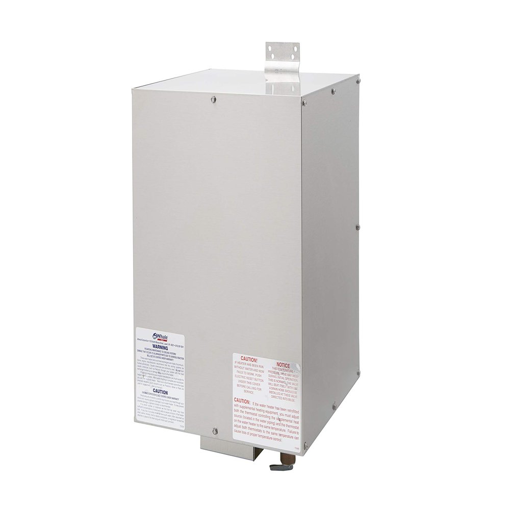 Whale F700 Water Heater, 6 Gal., 120V, 100 PSI, Horizontal Mount, Double-Wall Front Heat Exchanger, Stainless Steel Exterior
