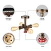 RUNNUP Industrial Vintage Edison Ceiling Light Flush Ceiling Light with Valve in Pipe Style Antique Brass with 4 Lights view 3