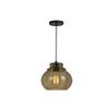 Cal Lighting FX-3673-1 Transitional One Light Pendant from Aversa Collection in Bronze / Dark Finish, 7.00 inches, Amber view 1