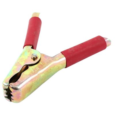 Aexit 8mm Hole Electrical Testing Cable Dia Insulated Plastic Coated Alligator Clip Voltage Testers Clamp Red