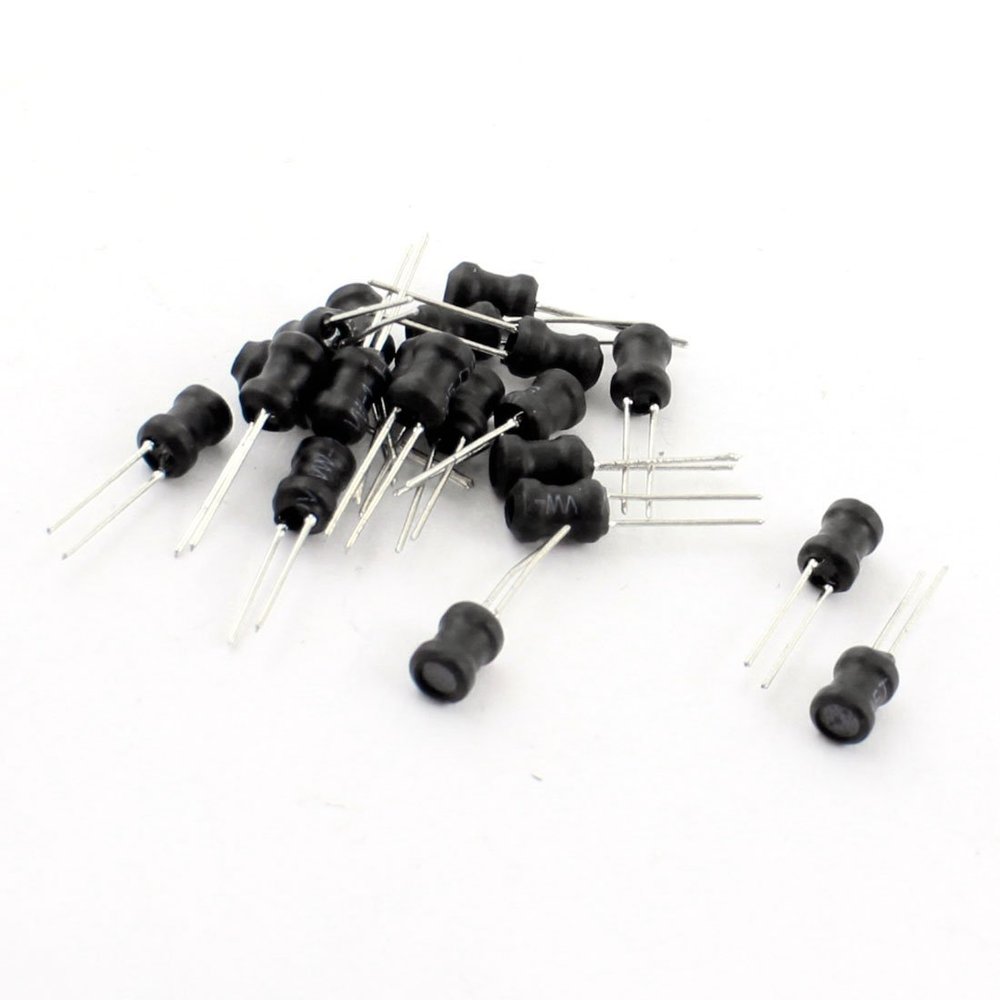 Aexit 20Pcs PCB Batteries, Chargers & Accessories Board Radial Lead Inductor 100uH 500mA 5x7mm Isolation Transformer 10% Tolerance