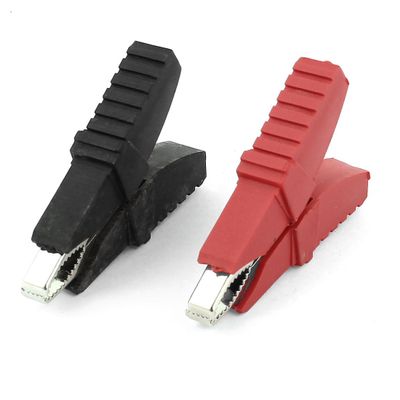 Aexit 2pcs Multimeter Electrical Testing Insulation Butterfly Test Alligator Clips Voltage Testers Clamp 25A