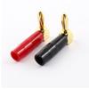 Aexit Pair L Electrical Testing Shaped 4mm Audio Speaker Banana Half Insulated Right Angle Adapter Connector Voltage Testers Red Black view 1