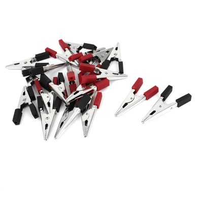 Aexit Charge Cable Electrical Testing Insulated Crocodile Clips Clamps 20 Pcs Voltage Testers Black Red