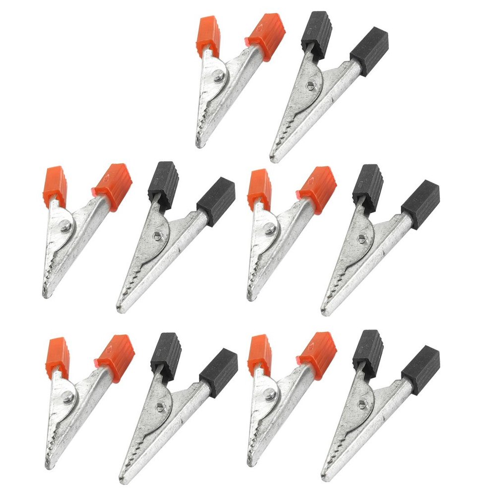 Aexit 5 Pairs Electrical Testing Plastic Insulated Handle Multimeter Probe Alligator Voltage Testers Clip Clamp