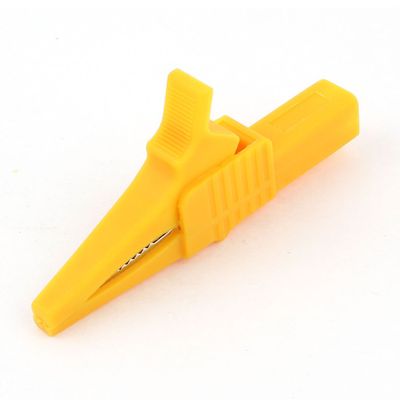 Aexit 1000V 32A Electrical Testing Orange Plastic Coated Insulate Alligator Clip Voltage Testers for Multimeter
