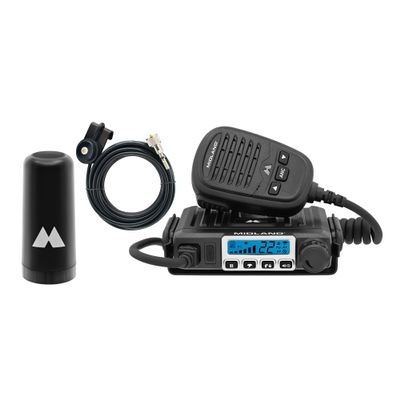 Midland  MXT115VP3-15 Watt GMRS MicroMobile Two-Way Radio - Off Roading Outdoor Farm - Extended 3dB gain Universal Lip Mount Antenna Dustproof Noise-Canceling Microphone - 8 Repeater Channels