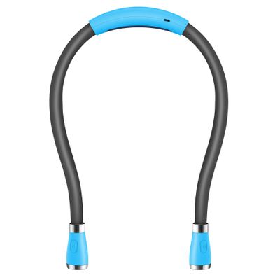 SingHong USB Rechargeable Neck Book Light for Reading in Bed, 4 LED Bulbs 4 Adjustable Brightness, Hands Free for Night Jogging or Mending Lamp (Blue)