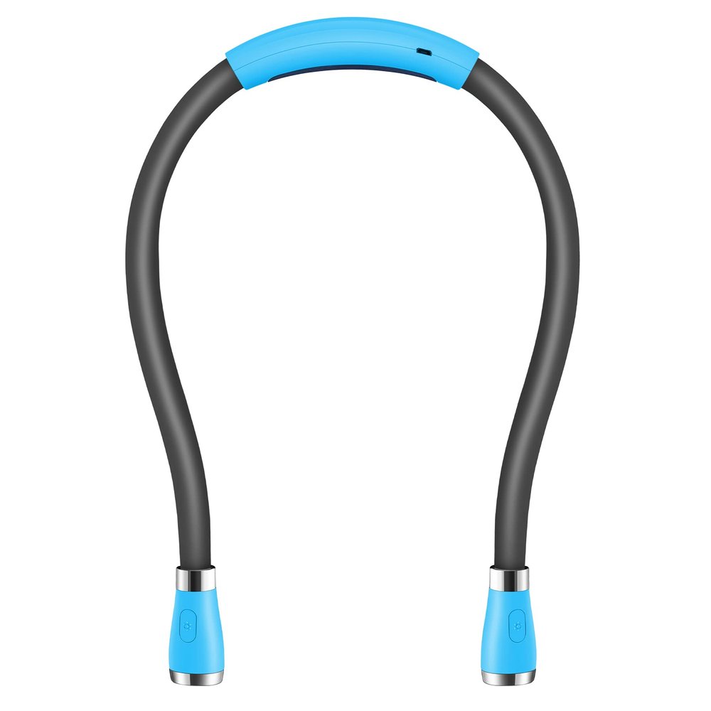 SingHong USB Rechargeable Neck Book Light for Reading in Bed, 4 LED Bulbs 4 Adjustable Brightness, Hands Free for Night Jogging or Mending Lamp (Blue)