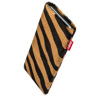 fitBAG Bonga Tiger Custom Tailored Sleeve for Land Rover Explore. Fine Imitation Fur Pouch with Integrated Microfibre Lining for Display Cleaning