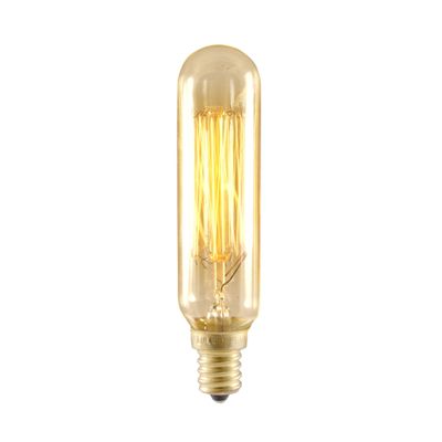 Bulbrite NOS25T6/SQ/E12 25-Watt Nostalgic Incandescent Edison T6 Tube, Vintage Thread Filament, Candelabra Base, Antique [12 Pack]