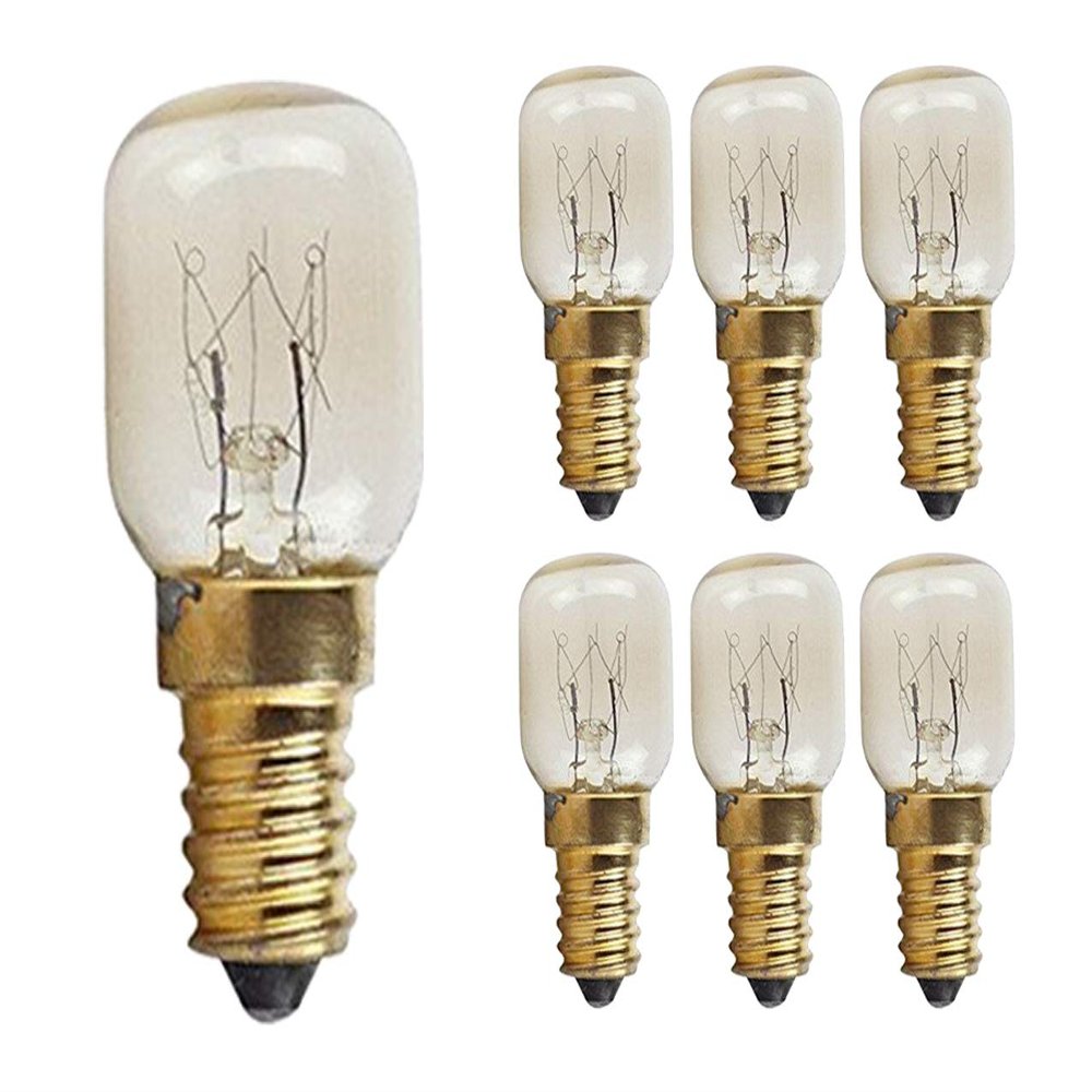 CTKcom 15W E14 Base 4173175 Oven Light Bulbs(6 Pack)- Microwave Light Bulbs 120V Heat Resistant Bulbs 300'C,Warm White Incandescent Light Bulb 360 Beam Angle,110-130V,6 Pcs
