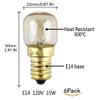 CTKcom 15W E14 Base 4173175 Oven Light Bulbs(6 Pack)- Microwave Light Bulbs 120V Heat Resistant Bulbs 300'C,Warm White Incandescent Light Bulb 360 Beam Angle,110-130V,6 Pcs view 2