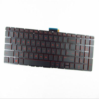 New US Black Red Backlit English Laptop Keyboard (Without Frame) Replacement for HP Omen Gaming 15-ax010ca 15-ax033dx 15-ax250wm 15-ax256nr 15-ax243dx 15-Ax039Nr