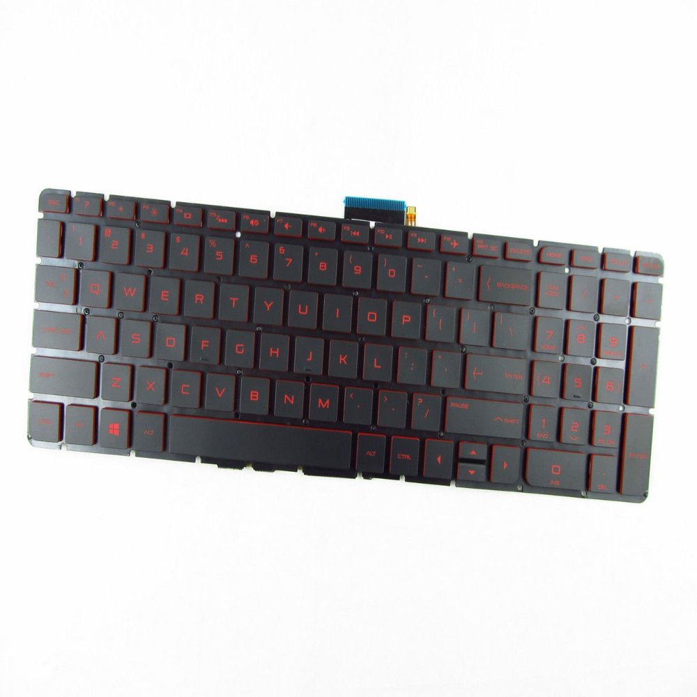 New US Black Red Backlit English Laptop Keyboard (Without Frame) Replacement for HP Omen Gaming 15-ax010ca 15-ax033dx 15-ax250wm 15-ax256nr 15-ax243dx 15-Ax039Nr