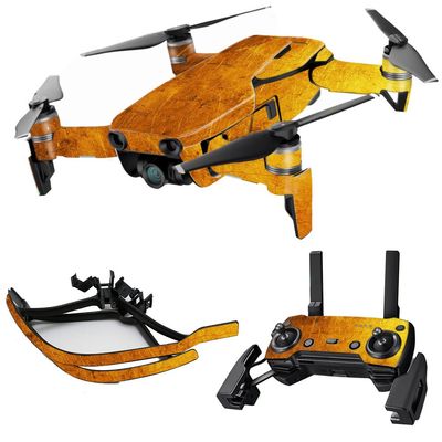 MightySkins Skin Compatible with DJI Max Coverage - Textured Gold | Protective, Durable, and Unique Vinyl Decal wrap Cover | Easy to Apply, Remove, and Change Styles | Made in The USA