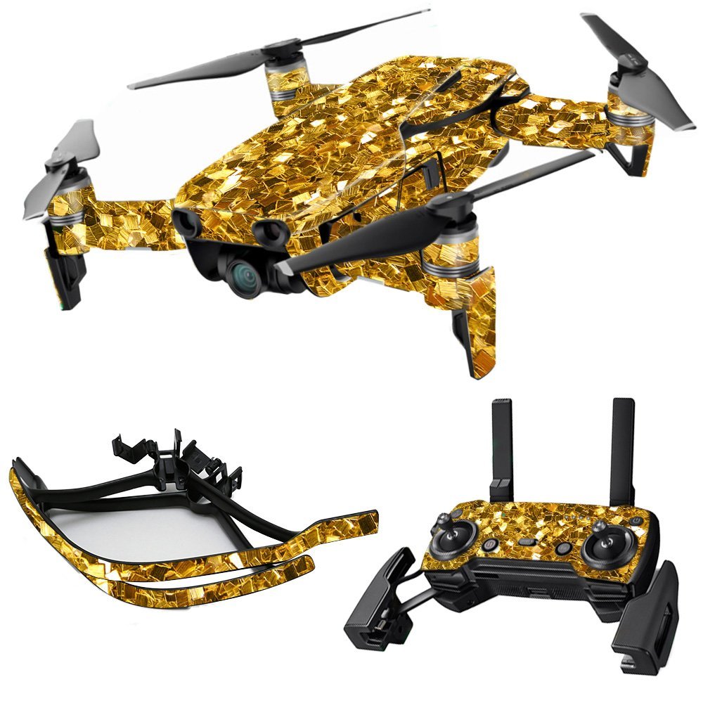 MightySkins Skin Compatible with DJI Max Coverage - Gold Chips | Protective, Durable, and Unique Vinyl Decal wrap Cover | Easy to Apply, Remove, and Change Styles | Made in The USA