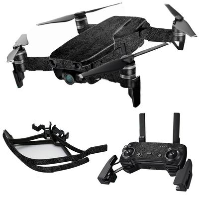 MightySkins Skin Compatible with DJI Max Coverage - Black Leather | Protective, Durable, and Unique Vinyl Decal wrap Cover | Easy to Apply, Remove, and Change Styles | Made in The USA