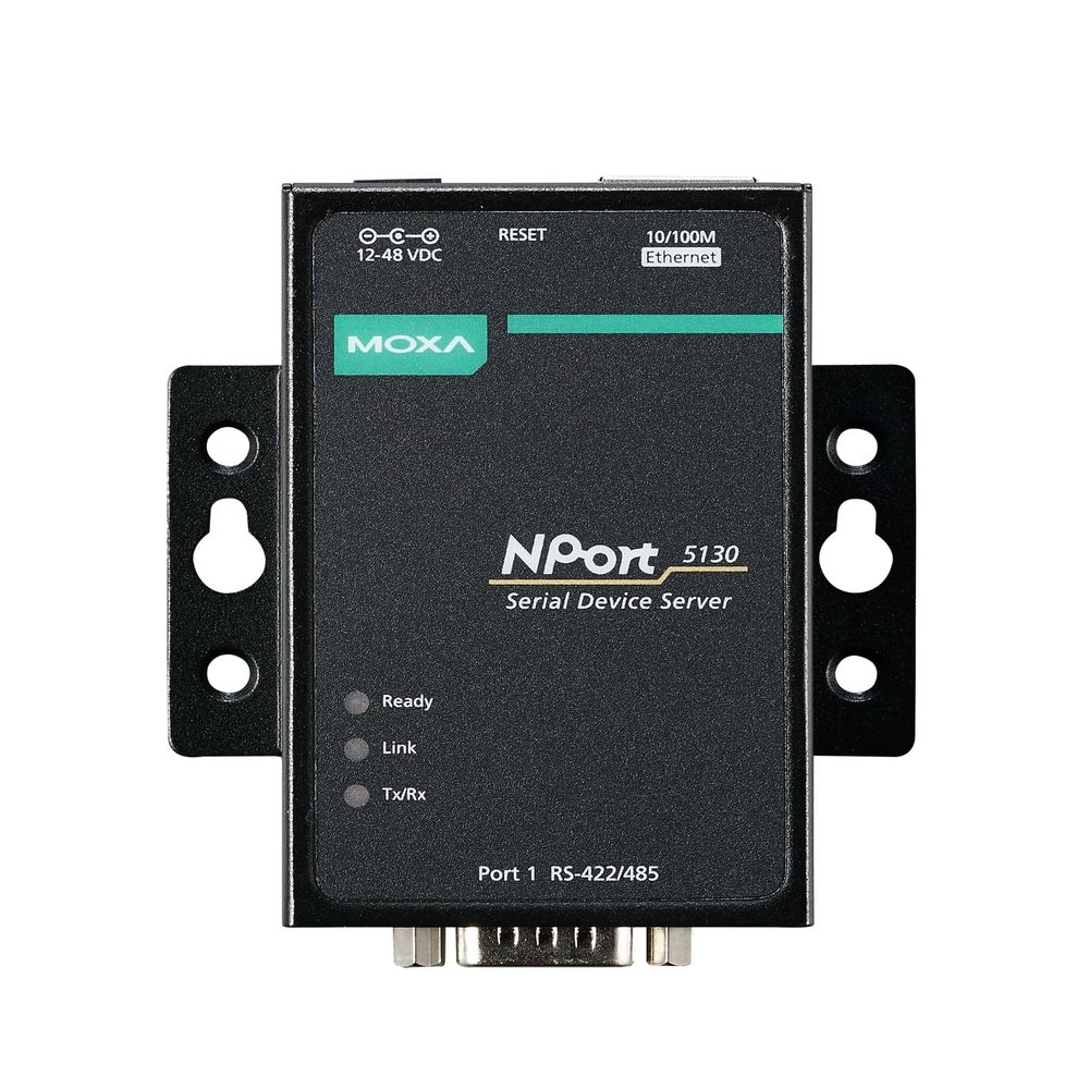 MOXA NPort 5130-1 Port Device Server, 10/100 Ethernet, RS-422/485, DB9 Male