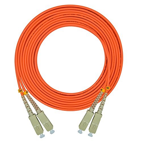 Jeirdus 100 Meters 328ft SC to SC Duplex 62.5/125 OM1 Multimode Fiber Optic Cable Jumper Optical Patch Cord SC-SC