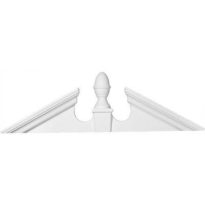 Ekena Millwork PED57X16X04 Acorn Pediment, 55 5/8"W x 12 7/8"H x 16 1/2"OH x 4 1/2"P, Pitch 6/12