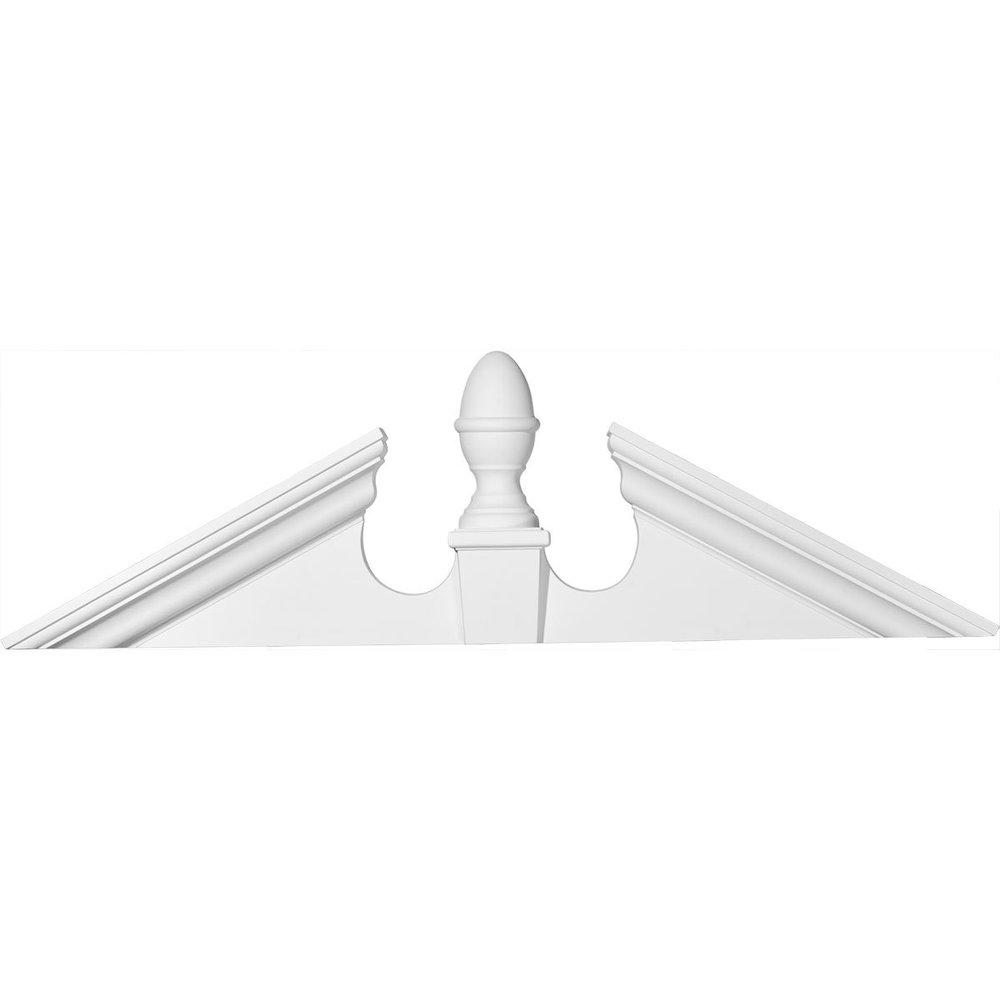 Ekena Millwork PED57X16X04 Acorn Pediment, 55 5/8"W x 12 7/8"H x 16 1/2"OH x 4 1/2"P, Pitch 6/12