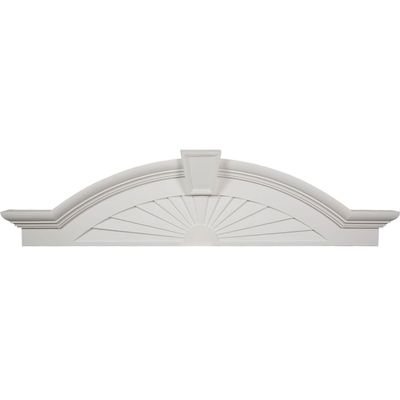 62 1/2" Bottom Width x 68 1/8" Top Width x 17 3/8"H x 6 1/8"P Elliptical Sunburst with Trim Pediment