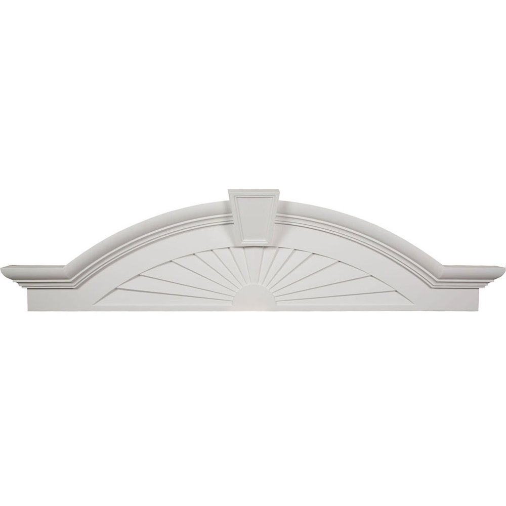 62 1/2" Bottom Width x 68 1/8" Top Width x 17 3/8"H x 6 1/8"P Elliptical Sunburst with Trim Pediment